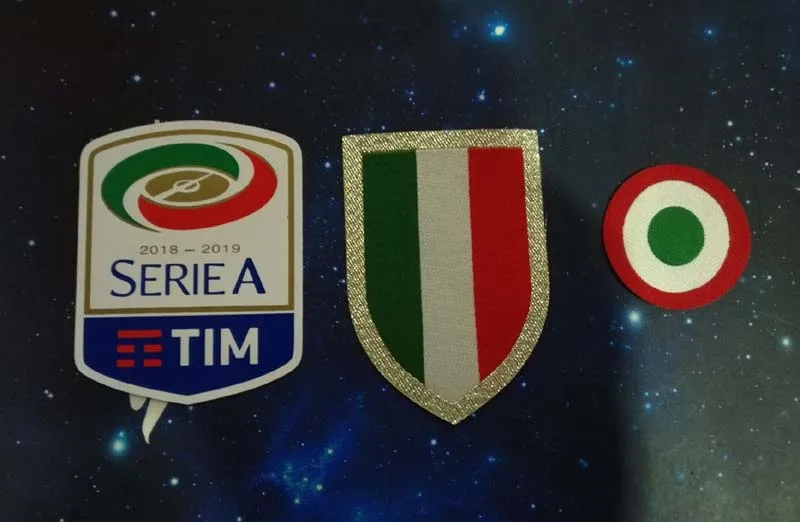 Italia Calcio red coppa Italia Circle Scudetto Scudetto 18 19 Italy Cup Serie A patch