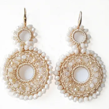 Dongmu 2017 new hand woven Bohemia Earrings crystal bead Circle Earrings Girl Birthday Party 
Dongmu 2017 new hand woven Bohemia Earrings crystal bead Circle Earrings Girl Birthday Party