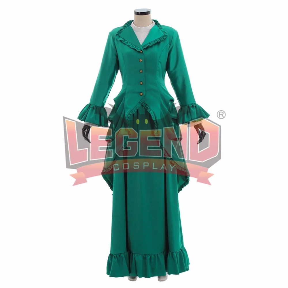 

Green Civil War Dress Gothic Lolita Southern Belle Medieval Victorian Dress Adult Women's Halloween Carnival Cosplay Costume