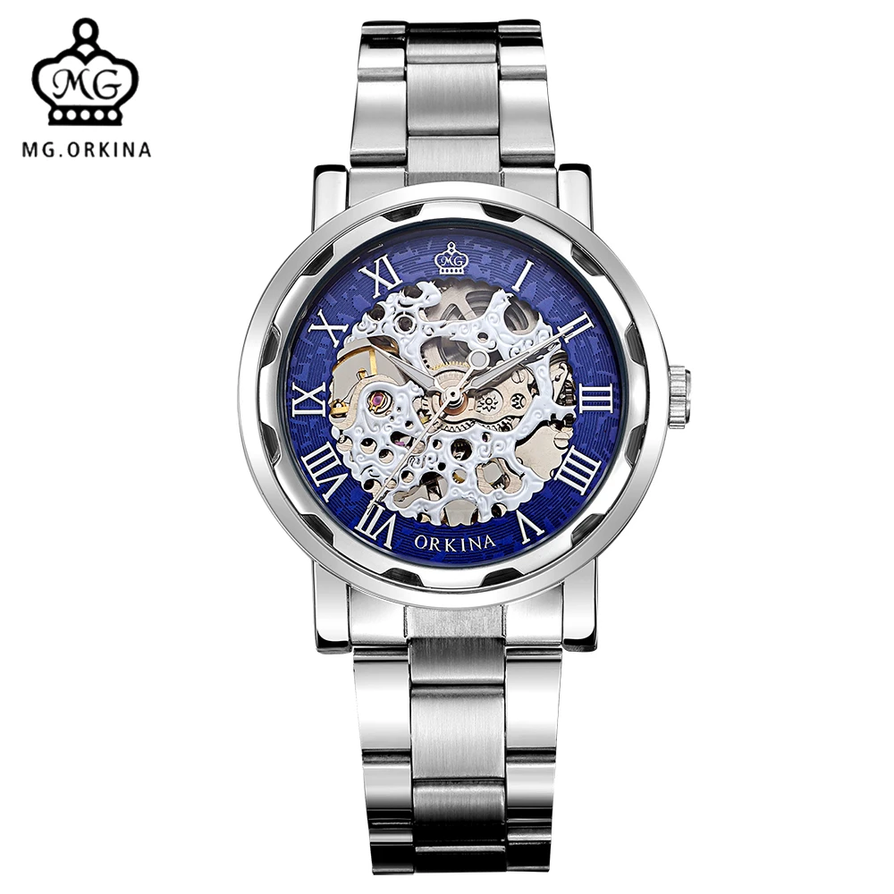 MG. ORKINA Metal Band Transparent Skeleton Dial Golden Black Case Men's Mechanical Wristwatch Male Watch relogio homen
MG. ORKINA Metal Band Transparent Skeleton Dial Golden Black Case Men's Mechanical Wristwatch Male Watch relogio homen