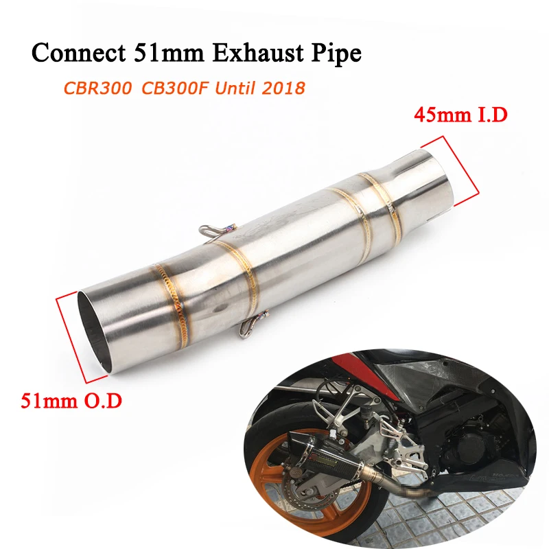 CBR300 CBR300R CB300F Motorcycle Stainless Steel Middle Link Pipe 51mm Silencer System Silp on For Honda CBR300 CBR300R CB300F
CBR300 CBR300R CB300F Motorcycle Stainless Steel Middle Link Pipe 51mm Silencer System Silp on For Honda CBR300 CBR300R CB300F