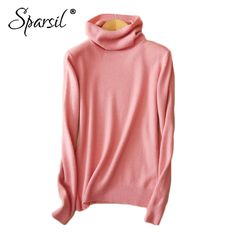 Sparsil Women Winter Pure Wool Knitted Sweater Spring Autumn Cashmere Turtleneck Solid Casual Knitting Pullover Outwear Sweaters
Sparsil Women Winter Pure Wool Knitted Sweater Spring Autumn Cashmere Turtleneck Solid Casual Knitting Pullover Outwear Sweaters