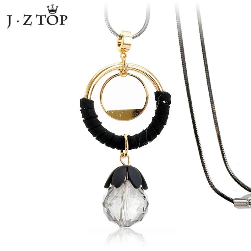 JZTOP New Crystal Ball Pendant Necklace Collier Women Geometric Hollow gold color Round Long Sweater Chains Lady Party Jewelry
JZTOP New Crystal Ball Pendant Necklace Collier Women Geometric Hollow gold color Round Long Sweater Chains Lady Party Jewelry