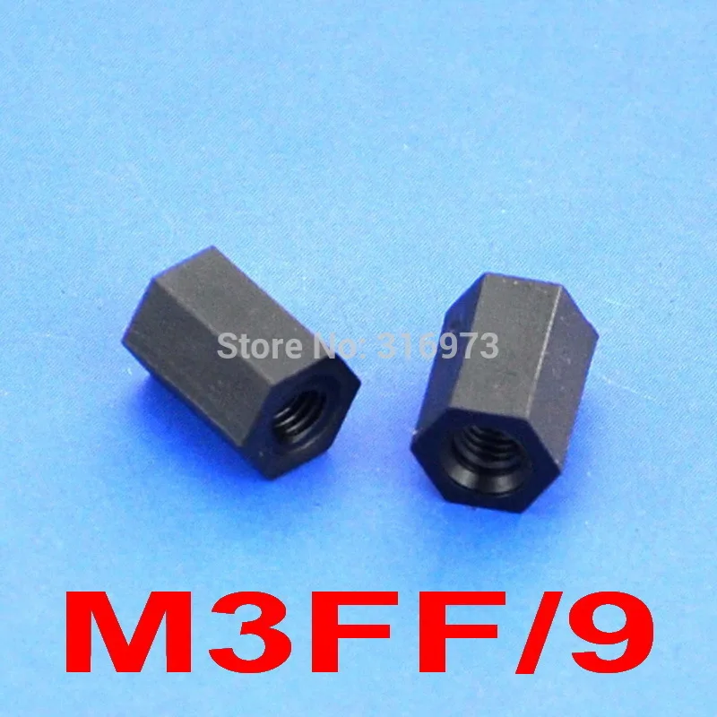(50 pcs/lot ) 9mm/0.35" Black Nylon M3 Threaded Hex Female-Female Standoff Spacer.
(50 pcs/lot ) 9mm/0.35" Black Nylon M3 Threaded Hex Female-Female Standoff Spacer.