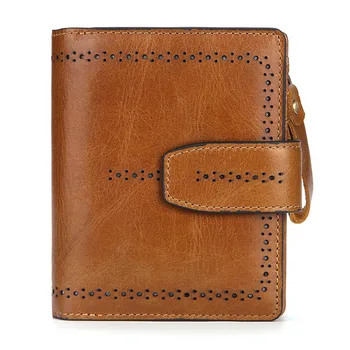 Hollow Real Oil Wax Genuine Leather Women Mini Clutch Wallet Bifold Coin Pocket Purse Women Leather Card Holder Wallet Bag 
Hollow Real Oil Wax Genuine Leather Women Mini Clutch Wallet Bifold Coin Pocket Purse Women Leather Card Holder Wallet Bag