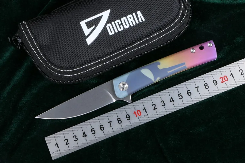 DICORIA perfect lines 9cr18mov blade Titanium handle Flipper folding knife Outdoor camp hunting Survival pocket knives EDC tools
DICORIA perfect lines 9cr18mov blade Titanium handle Flipper folding knife Outdoor camp hunting Survival pocket knives EDC tools