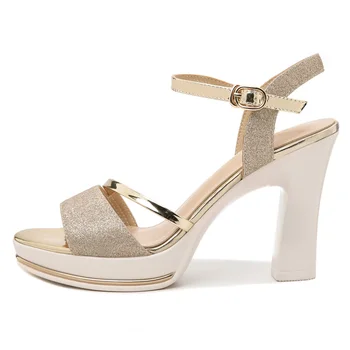 Summer Peep-toe Lady Sandals Gold Silver Women Super High Heels 10.3cm,Student Party Buckle Straps Shoes Trendy Stilettos 
Summer Peep-toe Lady Sandals Gold Silver Women Super High Heels 10.3cm,Student Party Buckle Straps Shoes Trendy Stilettos