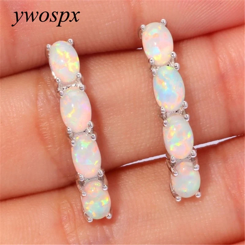 Elegant Silver Color Stud Earrings for Women Imitation Fire Opal Pendientes Wedding Earring Jewelry Brincos Gifts Y30
Elegant Silver Color Stud Earrings for Women Imitation Fire Opal Pendientes Wedding Earring Jewelry Brincos Gifts Y30