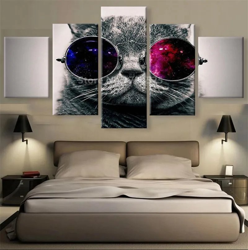 5 Panel Large HD Printed Funny Cat Glasses With Canvas Painting Wall Art Home Decor For Bedroom In Cheap Price Unframed
5 Panel Large HD Printed Funny Cat Glasses With Canvas Painting Wall Art Home Decor For Bedroom In Cheap Price Unframed