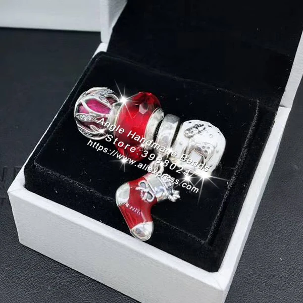 4pcs Fashion Jewelry Set S925 Silver Red Enamel Christmas Socks Dangle Charms Fit Bracelet Necklaces Jewelry Making Woman Gift
4pcs Fashion Jewelry Set S925 Silver Red Enamel Christmas Socks Dangle Charms Fit Bracelet Necklaces Jewelry Making Woman Gift