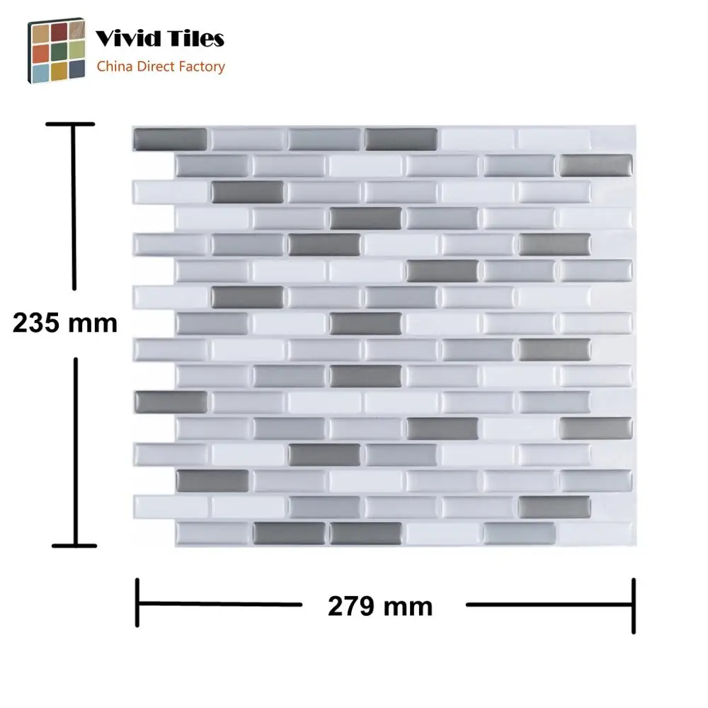 Vividtiles Self adhesive European Home Decor Removable Waterproof Vinyl Wallpaper 3D Peel and Stick Mosaic Tiles - 1 Sheet
Vividtiles Self adhesive European Home Decor Removable Waterproof Vinyl Wallpaper 3D Peel and Stick Mosaic Tiles - 1 Sheet