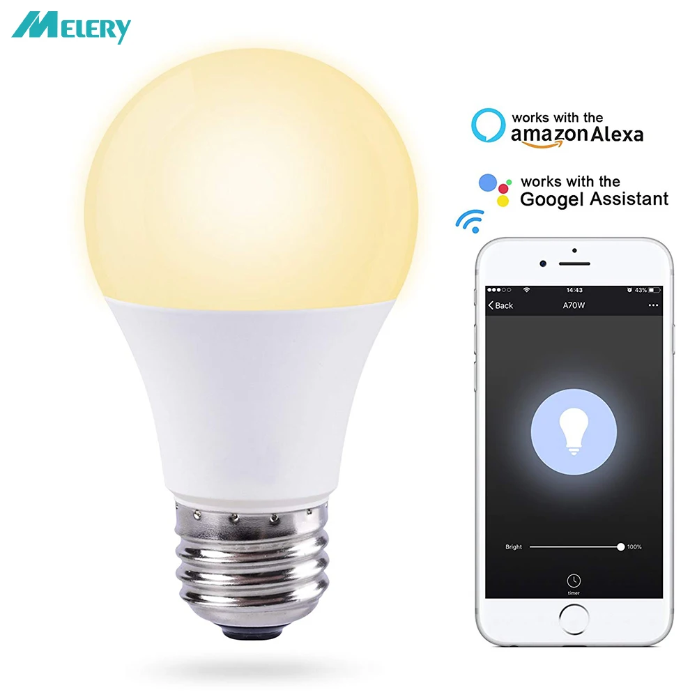 Smart WiFi LED Light Bulb 11W E26 Lighting Lamp Remote Control Timer Dimmable Homekit Works With Amazon Alexa,Google Assistant
Smart WiFi LED Light Bulb 11W E26 Lighting Lamp Remote Control Timer Dimmable Homekit Works With Amazon Alexa,Google Assistant