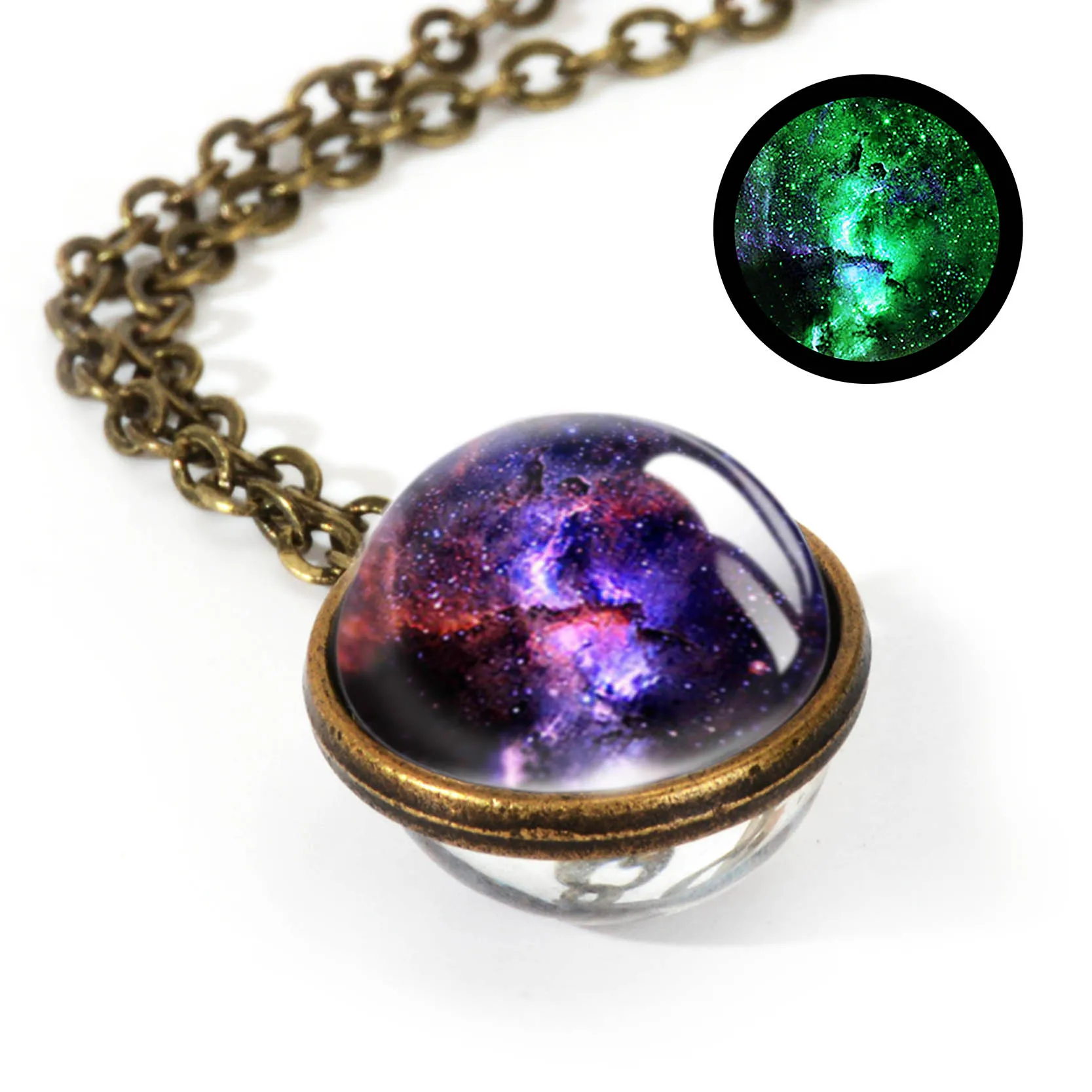 2019 Nebula Galaxy Double Sided Pendant Necklace Glass Art Picture Handmade Statement Universe Planet Jewelry Luminous Necklace
2019 Nebula Galaxy Double Sided Pendant Necklace Glass Art Picture Handmade Statement Universe Planet Jewelry Luminous Necklace
