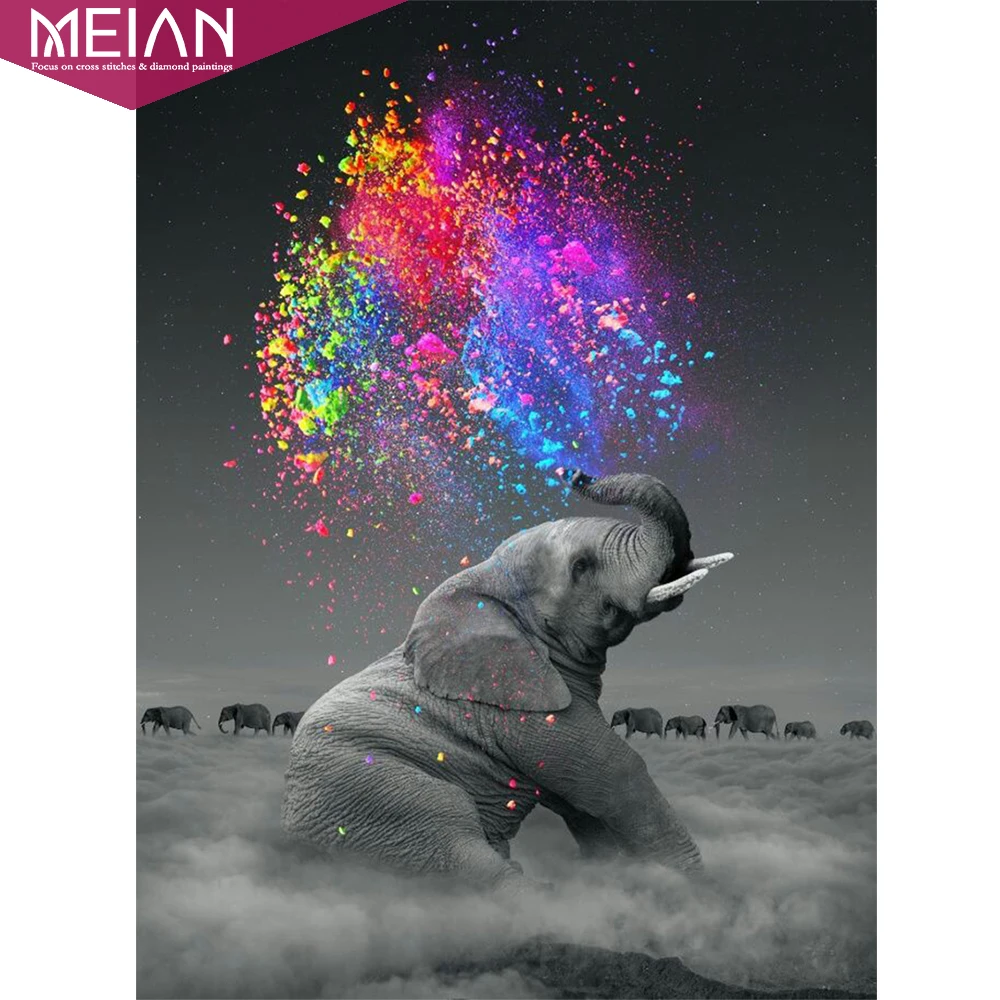 Meian,Diy Diamond Painting elephant Cross Stitch Round Diamond Mosaic Needlework Crafts Full Diamond Embroidery Home new Decor
Meian,Diy Diamond Painting elephant Cross Stitch Round Diamond Mosaic Needlework Crafts Full Diamond Embroidery Home new Decor