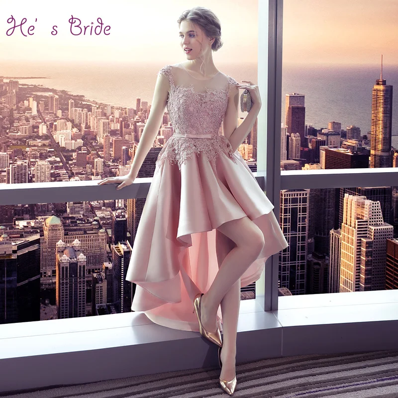 He's Bride elegant Sleeveless Lace Up Back High Low Lace Pink Above Knee Mini Cocktail Dress Custom Satin Short Formal Dresses
He's Bride elegant Sleeveless Lace Up Back High Low Lace Pink Above Knee Mini Cocktail Dress Custom Satin Short Formal Dresses