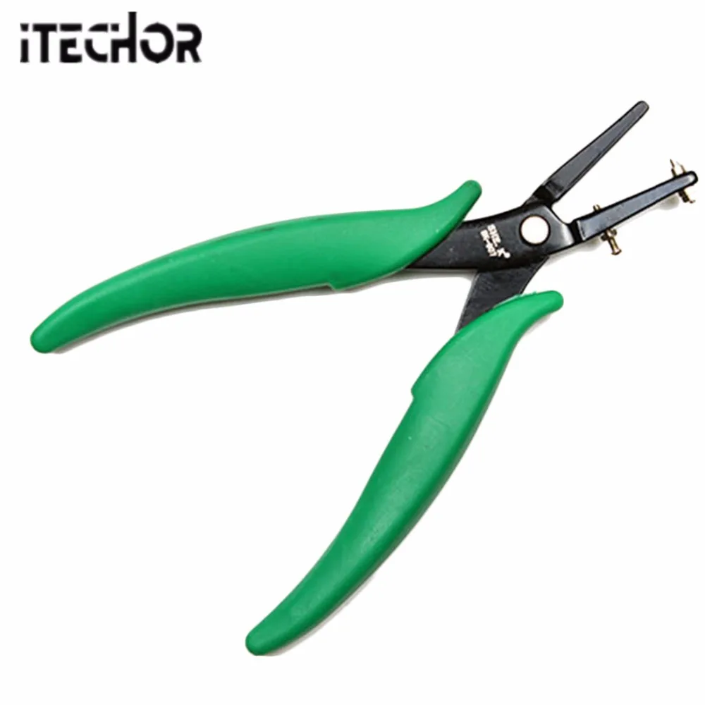 iTECHOR Home Tool High-end 607 Small Hole(1.6mm) Punching Pliers Forceps for Watchband Leather Belt Adhesive Tape - Green Handle
iTECHOR Home Tool High-end 607 Small Hole(1.6mm) Punching Pliers Forceps for Watchband Leather Belt Adhesive Tape - Green Handle