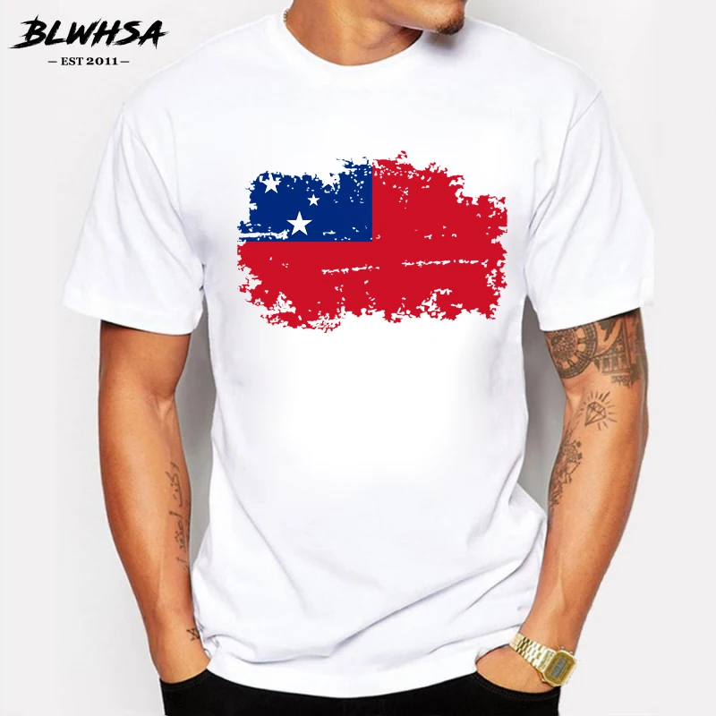 BLWHSA Samoa Flag T shirt Men Fashion Short Sleeve 100% Cotton Summer T-shirts Samoa National Flag Cool Men Clothes
BLWHSA Samoa Flag T shirt Men Fashion Short Sleeve 100% Cotton Summer T-shirts Samoa National Flag Cool Men Clothes