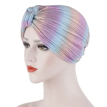 Womens Wrinkled Knotted Turban Hat Rave Hologram Shimmer Solid Color India Muslim Chemo Cap Stretch Hair Loss Beanie Head Wrap
Womens Wrinkled Knotted Turban Hat Rave Hologram Shimmer Solid Color India Muslim Chemo Cap Stretch Hair Loss Beanie Head Wrap