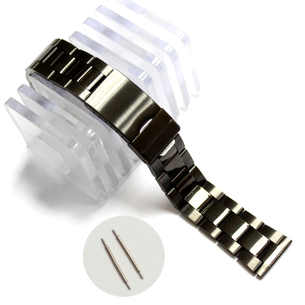 20mm Nice Black Steel Color Stainless Steel Unisex Watch Band Straps WB1066B20SB