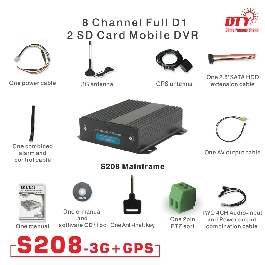 Fast shipping 3G sim card 4ch vehicle mobile DVR with GPS Function used for car/truck/coach/bus/taxi with cooling fin ,S208-3G
Fast shipping 3G sim card 4ch vehicle mobile DVR with GPS Function used for car/truck/coach/bus/taxi with cooling fin ,S208-3G