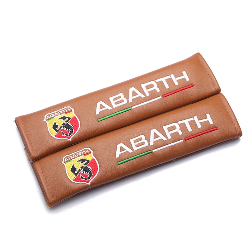 Modification For ABARTH RACING emblem brown leather seat belt cover shoulder pad Car accessories for peugeot FIAT 500 Punto
Modification For ABARTH RACING emblem brown leather seat belt cover shoulder pad Car accessories for peugeot FIAT 500 Punto