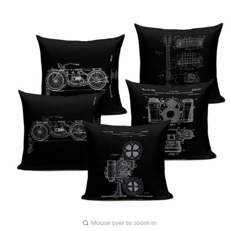 Home Retro Black Linen Blend Cushion Covers Sofa camera guitar Square Pillowcases bicycle Car Decorative Throw Pillow Case
Home Retro Black Linen Blend Cushion Covers Sofa camera guitar Square Pillowcases bicycle Car Decorative Throw Pillow Case