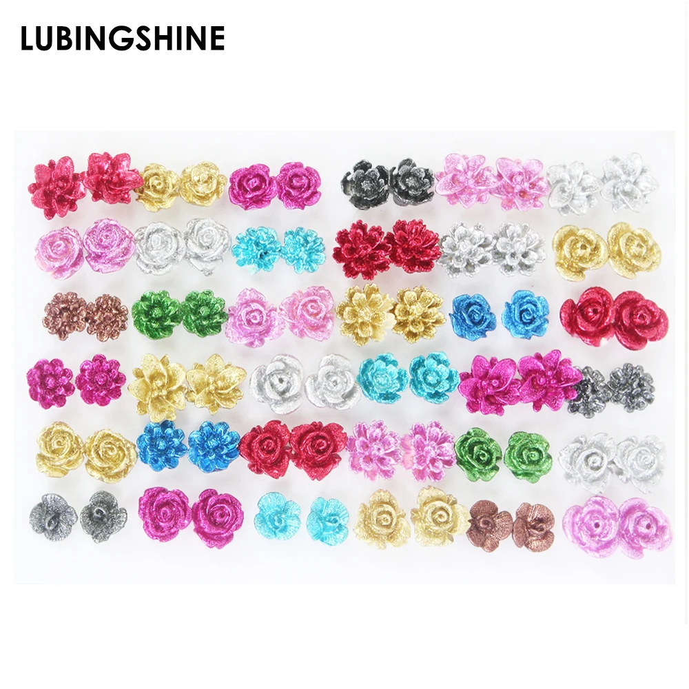 36pairs/set Colorful Resin Rose Flower Stud Earrings for Girls Children Anti Allergic Stud Ear Jewelry for Women Fashion Gift 
36pairs/set Colorful Resin Rose Flower Stud Earrings for Girls Children Anti Allergic Stud Ear Jewelry for Women Fashion Gift