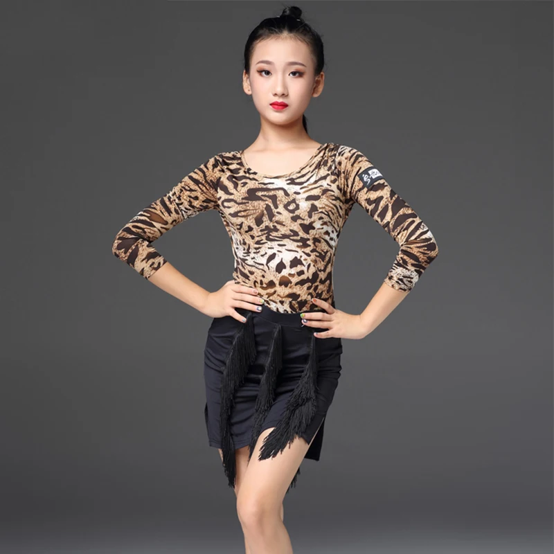 Latin Dance Dress For Girls Leopard Leotard Black Fringed Skirt Kids Cha Salsa Dance Costume Performance Practice Clothes DN2444
Latin Dance Dress For Girls Leopard Leotard Black Fringed Skirt Kids Cha Salsa Dance Costume Performance Practice Clothes DN2444