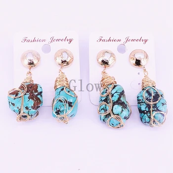 3Pair Newest Style Blue Howlite Stone High Quality earrings wholesale with gold fille dangle jewelry earring
3Pair Newest Style Blue Howlite Stone High Quality earrings wholesale with gold fille dangle jewelry earring