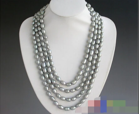 983 gray rice Freshwater cultured pearl necklace 
983 gray rice Freshwater cultured pearl necklace