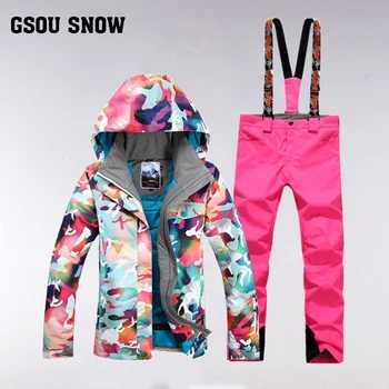 GSOU SNOW Women's Ski Suit Outdoor Thick Warm Windproof Waterproof Breathable Skiing jacket Ski Trousers For Lady Size XS-L
GSOU SNOW Women's Ski Suit Outdoor Thick Warm Windproof Waterproof Breathable Skiing jacket Ski Trousers For Lady Size XS-L
