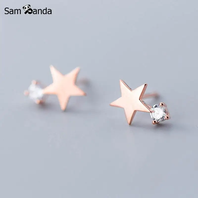 925 Sterling Silver Earring Rose Gold Star Tiny 7*10mm Cat Stud Earrings Clear CZ For Women Girl Jewelry Gift Prevent Allergy
925 Sterling Silver Earring Rose Gold Star Tiny 7*10mm Cat Stud Earrings Clear CZ For Women Girl Jewelry Gift Prevent Allergy