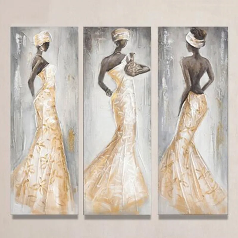 Modern Hand Painted Figure Oil Paintings on Canvas Abstract Sexy Africa Women Painting Sets Home Wall Decor Art 3 Panel Pictures
Modern Hand Painted Figure Oil Paintings on Canvas Abstract Sexy Africa Women Painting Sets Home Wall Decor Art 3 Panel Pictures