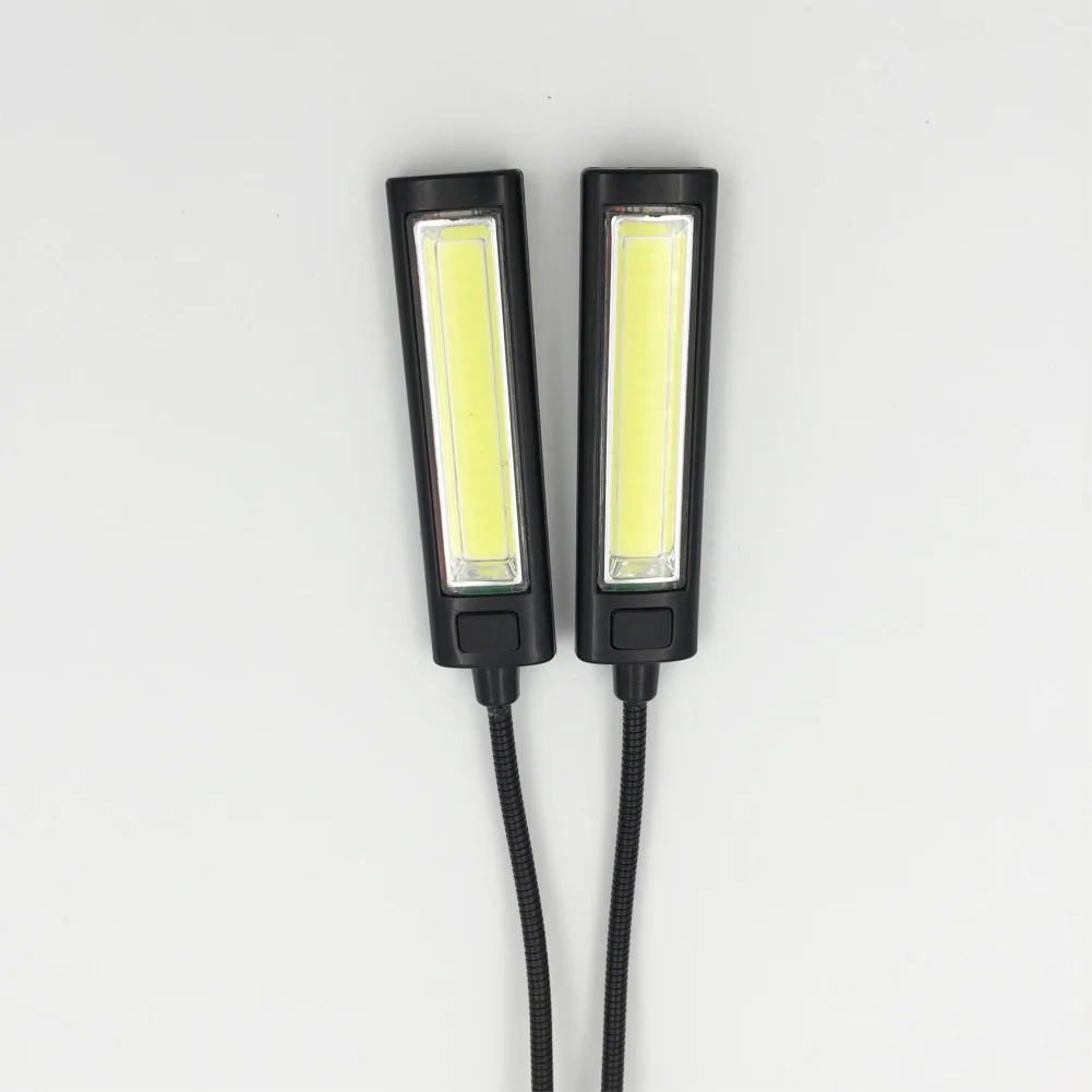 Портативный светодиодный светильник COB с двумя гибкими рычагами прищепка для