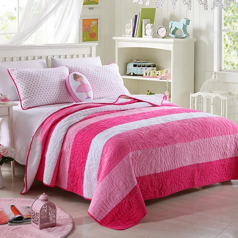Bedspread Pillow Cases 100% Cotton Coverlet Set Twin Size Bed Cover Pink/Blue/Cartoon/Bird Style 3pcs
Bedspread Pillow Cases 100% Cotton Coverlet Set Twin Size Bed Cover Pink/Blue/Cartoon/Bird Style 3pcs