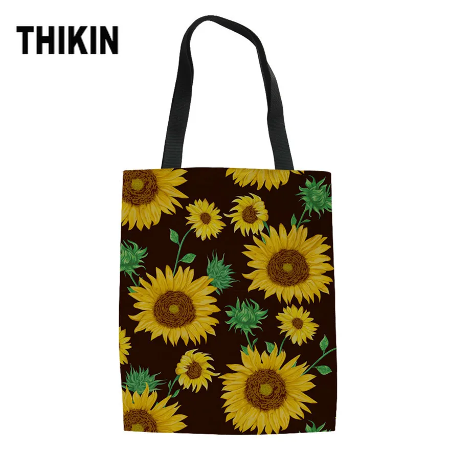THIKIN Sunflowers Printing Women's Shopping Bags Ladies Linen Tote Bags Foldable Shoulder Shopper Bag for Females Eco Custom Bag
THIKIN Sunflowers Printing Women's Shopping Bags Ladies Linen Tote Bags Foldable Shoulder Shopper Bag for Females Eco Custom Bag