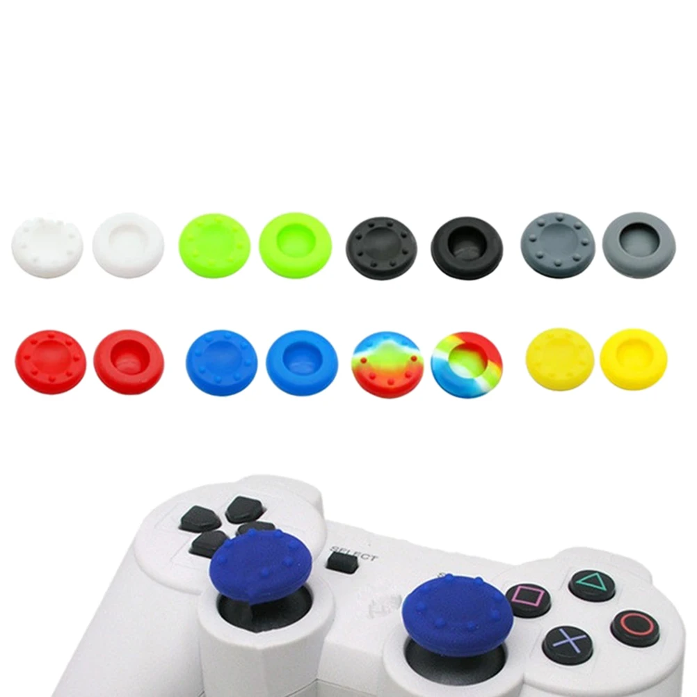 

10PCS/lot Silicone Analog Grips Thumb stick handle caps Cover For Sony Playstation PS4 PS3 Xbox PS2 360 Controllers