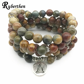 Ruberthen Handmade 108 Mala Buddha Women`s Jewelry Balance Lotus Yoga Bracelet Natural Picasso Jaspers Bracelets for women
Ruberthen Handmade 108 Mala Buddha Women`s Jewelry Balance Lotus Yoga Bracelet Natural Picasso Jaspers Bracelets for women