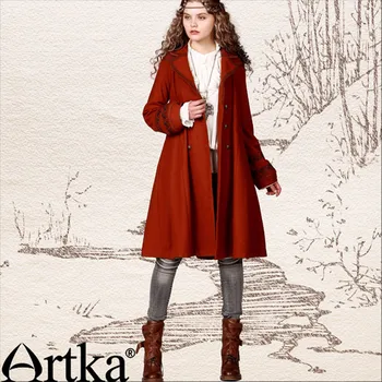 CLEARANCE ARTKA 2018 Winter Female National Embroidery Large Turn-down Collar Lantern Sleeve Vintage Woolen Coat WA10740Q
CLEARANCE ARTKA 2018 Winter Female National Embroidery Large Turn-down Collar Lantern Sleeve Vintage Woolen Coat WA10740Q