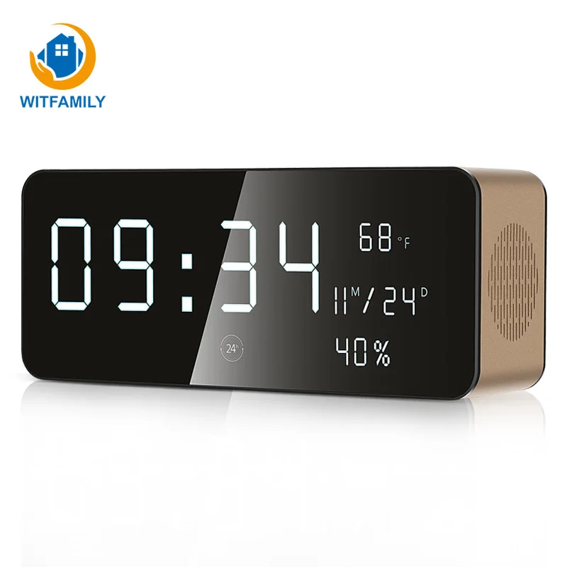 Modern Bluetooth Digital Alarm Clock LED Display FM Radio Plastic despertador Electronic home decoration watch table Square
Modern Bluetooth Digital Alarm Clock LED Display FM Radio Plastic despertador Electronic home decoration watch table Square