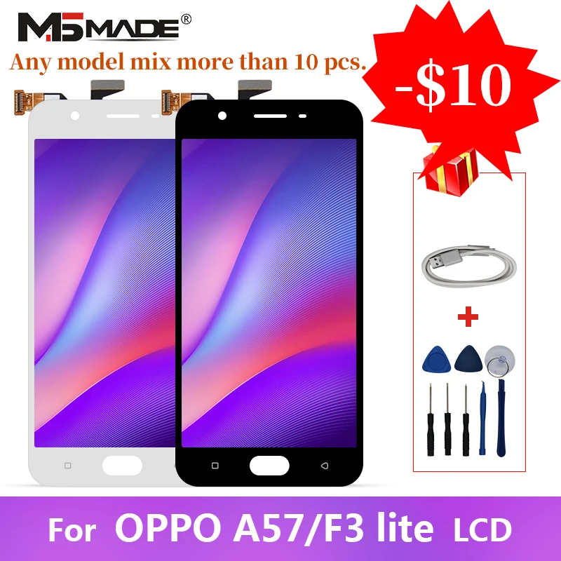 A57 Top Quality For OPPO A57 LCD Touch Screen Digitizer F3 Lite Display Replacement Assembly Parts Free Shipping With Frame
A57 Top Quality For OPPO A57 LCD Touch Screen Digitizer F3 Lite Display Replacement Assembly Parts Free Shipping With Frame