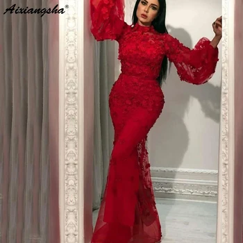 Burgundy Muslim Evening Dresses Mermaid Long Sleeves Flowers High Neck Saudi Dubai Kaftan Arabic Elegant Long Evening Gowns
Burgundy Muslim Evening Dresses Mermaid Long Sleeves Flowers High Neck Saudi Dubai Kaftan Arabic Elegant Long Evening Gowns