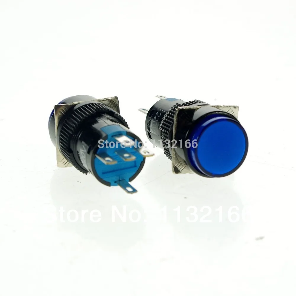 10pcs 6V/12V/24V/110V/220V For Choose Pilot Light Lamp 16mm Hole Blue 1NO 1NC Contact 5 Pin SPST Momentary Push Button Switch
10pcs 6V/12V/24V/110V/220V For Choose Pilot Light Lamp 16mm Hole Blue 1NO 1NC Contact 5 Pin SPST Momentary Push Button Switch