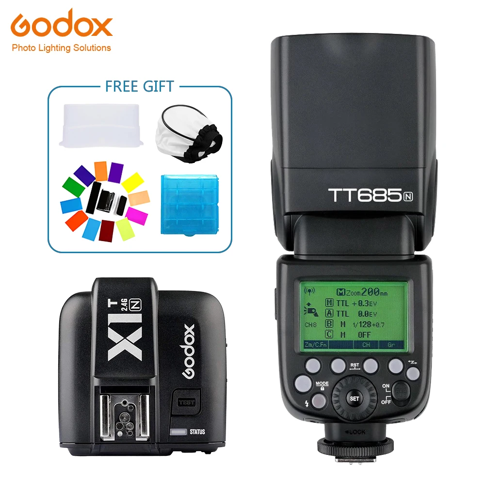 Godox TT685 TT685N Speedlite Flash Wireless TTL+X1T-N Transmitter Wireless Flash Trigge for nikon Camera D800 d700 D7100 D700
Godox TT685 TT685N Speedlite Flash Wireless TTL+X1T-N Transmitter Wireless Flash Trigge for nikon Camera D800 d700 D7100 D700