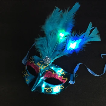 2020 Real Led Clothes Halloween Mask Masquerade Feather Sexy Venetian Women For Face Princess Half Hallowmas Glow Party Supply 
2020 Real Led Clothes Halloween Mask Masquerade Feather Sexy Venetian Women For Face Princess Half Hallowmas Glow Party Supply