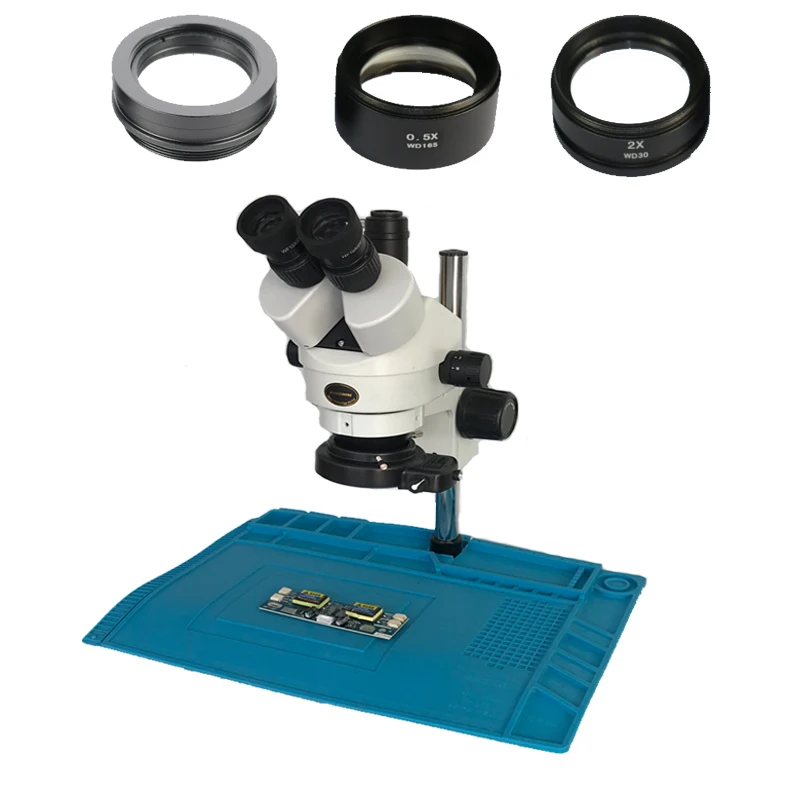 3.5X-90X Continue zoom magnifier Trinocular stereo microscope with 0.5X 2.0X 1X Objective lens +56 Led ring light BGA soldering
3.5X-90X Continue zoom magnifier Trinocular stereo microscope with 0.5X 2.0X 1X Objective lens +56 Led ring light BGA soldering