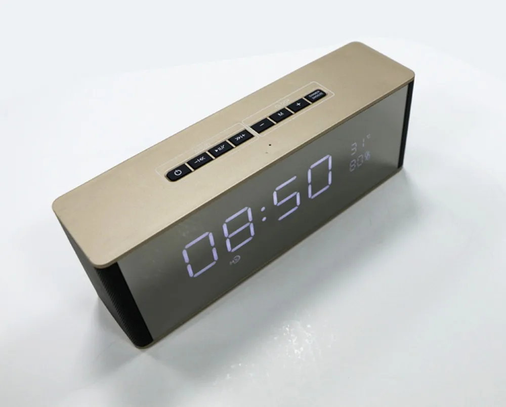 Portable Bluetooth Speaker 10W Kalonki with LED Display FM Radio Alarm Clock Mic HIFI Mini Wireless Stereo Soundbar for Computer (2)