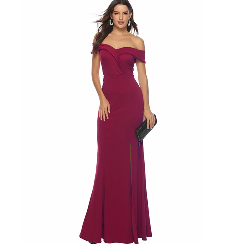 Dower Me Sexy Off the Shoulder Slit Sheath Bodycon Womens Dress Evening Party Elegant Maxi Split Burgundy Dresses 2019 Long
Dower Me Sexy Off the Shoulder Slit Sheath Bodycon Womens Dress Evening Party Elegant Maxi Split Burgundy Dresses 2019 Long