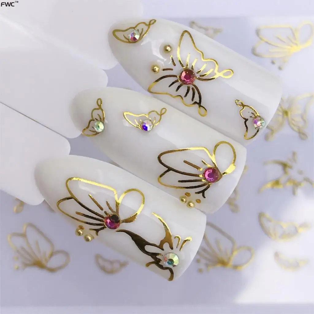 ZKO 1 Sheet Gold 3d Nail Art StickersButterfly / flower / lace Nail Tips Decorations Salon Accessory
ZKO 1 Sheet Gold 3d Nail Art StickersButterfly / flower / lace Nail Tips Decorations Salon Accessory