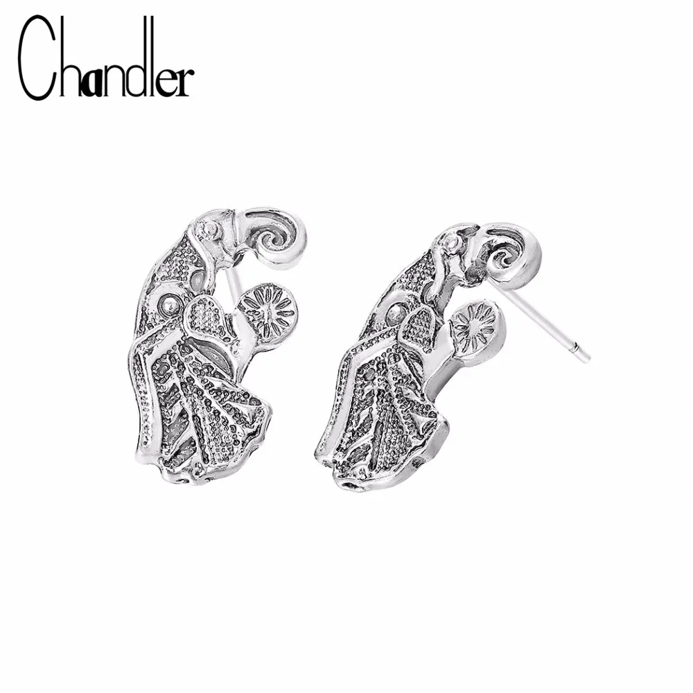Chandler Valknut Odin 's Symbol Stud Earring For Women Vintage Fashion Jewelry Punk Pagon Bijoux Animal Viking Best | Украшения и